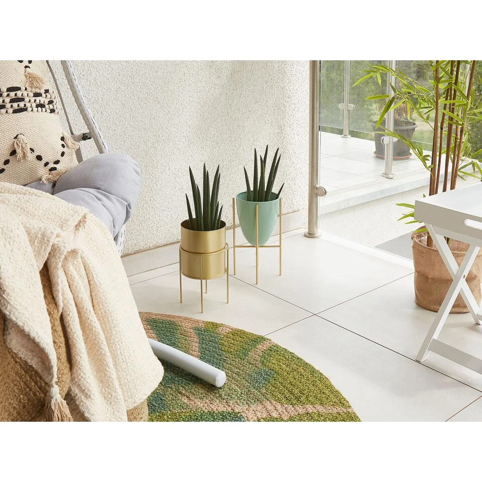 Beliani Plantenbak Voor Buiten LEFKI - Groen Ijzer - Afbeelding 3