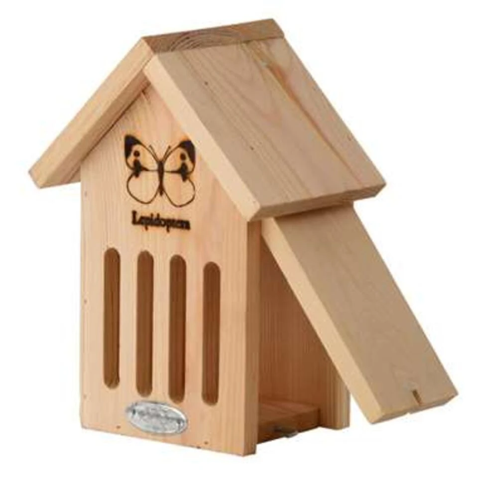 Merkloos Insectenhotel - Voor Vlinders - Vurenhout - 23 Cm - Afbeelding 3