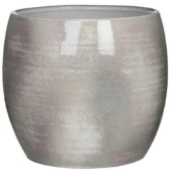 Mica Decorations Bloempot - Lichtgrijs - Keramiek - 28 X 26 Cm