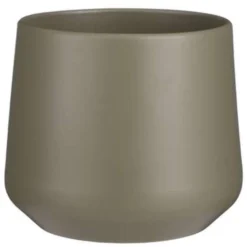 Mica Decorations Bloempot - Donkergroen - Mat - Keramiek - 21 X 18 Cm