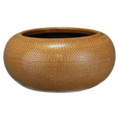 Mica Decorations Bloempot - Schaal - Okergeel - Keramiek - 32 X 16 Cm