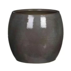 Mica Decorations Bloempot - Donkergrijs - Keramiek - 24 X 22 Cm