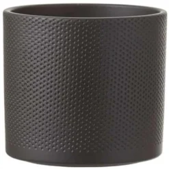 Mica Decorations Bloempot - Donkergrijs - Relief - Keramiek - 17 Cm