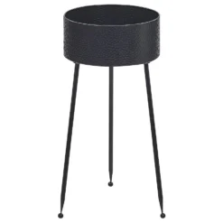 Beliani Plantenbak Voor Buiten LEIKA - Zwart Ijzer