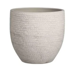 Mica Decorations Bloempot - Lichtgrijs - Terracotta - 24 X 22 Cm