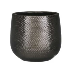 Mica Decorations Plantenpot - Bronskleurig - Geribbeld - 19 X 21 Cm