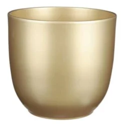 Mica Decorations Bloempot - Goudkleurig - Keramiek - 25 X 23 Cm