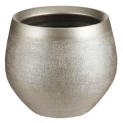 Mica Decorations Bloempot - Goudkleurig - Keramiek - 18 X 15 Cm