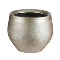 Mica Decorations Bloempot - Goudkleurig - Keramiek - 16 X 13 Cm