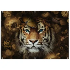 Tuinposter Tijger 100x140 Cm Bruin