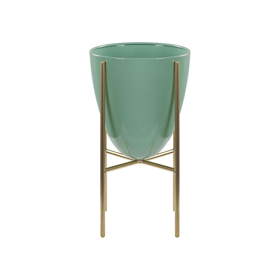 Beliani Plantenbak Voor Buiten LEFKI - Groen Ijzer