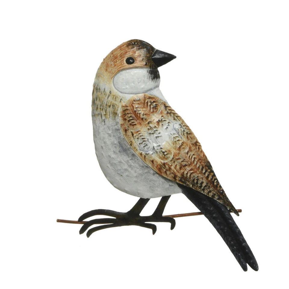 Decoris Tuindecoratie Vogel - Mus - Metaal - 38 Cm