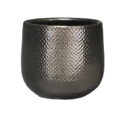 Mica Decorations Bloempot - Bronskleurig - Keramiek - 16 X 14 Cm