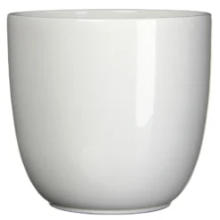 Merkloos Mica Decorations Bloempot - Wit - Glanzend - Keramiek - 35 X 31 Cm