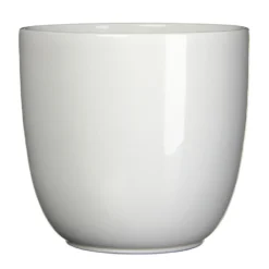 Mica Decorations Bloempot - Wit - Glanzend - Keramiek - 22 X 20 Cm
