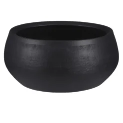 Mica Decorations Bloempot - Schaal - Zwart - Keramiek - 26 X 12 Cm