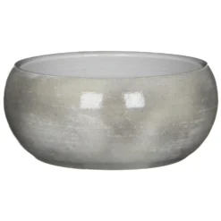 Mica Decorations Bloempot - Schaal - Grijs - Keramiek - 28 X 12 Cm