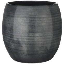 Mica Decorations Bloempot - Donkerblauw - Keramiek - 28 X 26 Cm