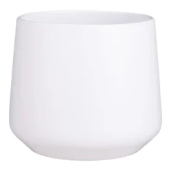 Mica Decorations Bloempot - Wit - Mat - Keramiek - 21 X 18 Cm