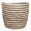 Bela Arte Plantenpot - Rotan - Naturel En Grijs - 20 X 18 Cm