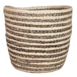 Bela Arte Plantenpot - Rotan - Naturel En Grijs - 20 X 18 Cm