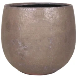Floran Plantenpot - Schaal - Bronskleurig - Keramiek - 18 X 21 Cm