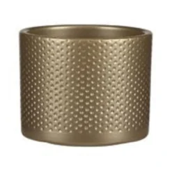 Mica Decorations Plantenpot - Goud - Relief - Keramiek - 12 X 10 Cm