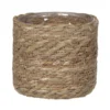 Mica Decorations Plantenmand - Rotan - Naturel Met Bruin - 14 Cm
