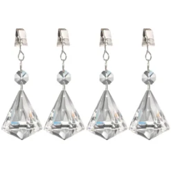 Patifix Tafelkleedgewichtjes - 4 Stuks - Diamant Vormig - Glas