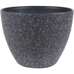 Ter Steege Plantenpot - Zwart - Kunststof En Steenpoeder - 22 X 17 Cm
