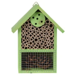 Merkloos Insectenhotel - Groen - Hout - 20 Cm