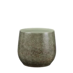 Mica Decorations Oliver Bloempot - H26 X Ø29 Cm - Terracotta - Groen