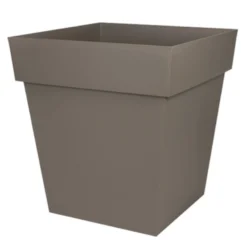 EDA Bloempot Toscane - Vierkant - Taupe - Kunststof - L32xH32 Cm