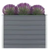 VidaXL Plantenbak Verhoogd 100x100x77 Cm Gegalvaniseerd Staal Grijs