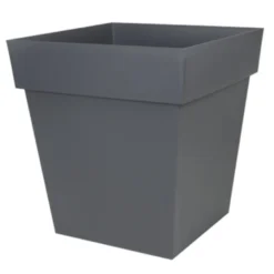 EDA Bloempot - Toscane - Vierkant - Zwart - Kunststof - L39 X H39 Cm