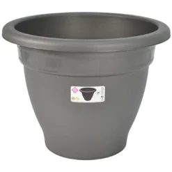 Hega Hogar Bloempot - Grijs - Kunststof - Rond - 50 Cm