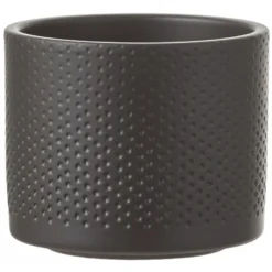 Mica Decorations Bloempot - Antraciet - Relief - 12 X 10 Cm