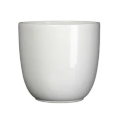 Mica Decorations Bloempot - Wit - Glans - Keramiek - 10 X 9 Cm