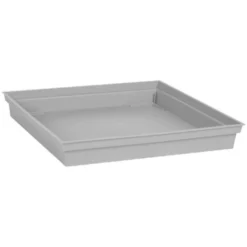 EDA Bloempot - Toscane - Onderschaal - Grijs - Kunststof - L27 X B27 X H4 Cm