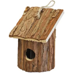 Boon Vogelhuisje - Bruin - Hout - Nestkastje Kleine Vogels - 16 Cm