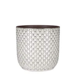 Mica Decorations Daan Bloempot - H20,5 X Ø21,5 Cm - Wit