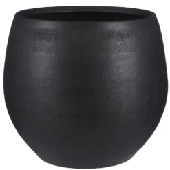 Mica Decorations Bloempot - Keramiek - Zwart - Mat - 33 X 28 Cm