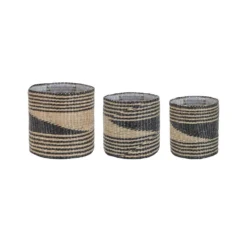 Beliani Bloempot Voor Binnen RATTAIL - Beige Zeewier