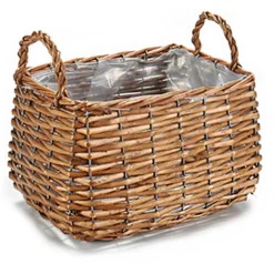 IBERGARDEN Plantenbak-mand - Gevlochten Riet - 26 X 21x 16 Cm
