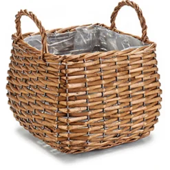IBERGARDEN Plantenbak-mand - Gevlochten Riet - 23 X 23 X 15 Cm