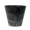Ter Steege Plantenpot/bloempot - Natuursteen Look - Zwart - D17 X H 24 Cm