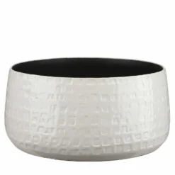 Mica Decorations Plantenpot Schaal - Keramiek - Wit - D29/H12 Cm