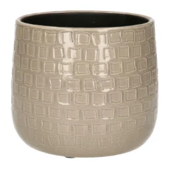 Mica Decorations Plantenpot/bloempot - Keramiek Taupe - D19/H17 Cm