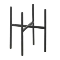 Mica Decorations Bloempot Plantenstandaard/verhoger - Zwart - H16 X B16