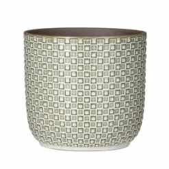 Mica Decorations - Plantenpot-bloempot - Keramiek Wit - D17-H16 Cm